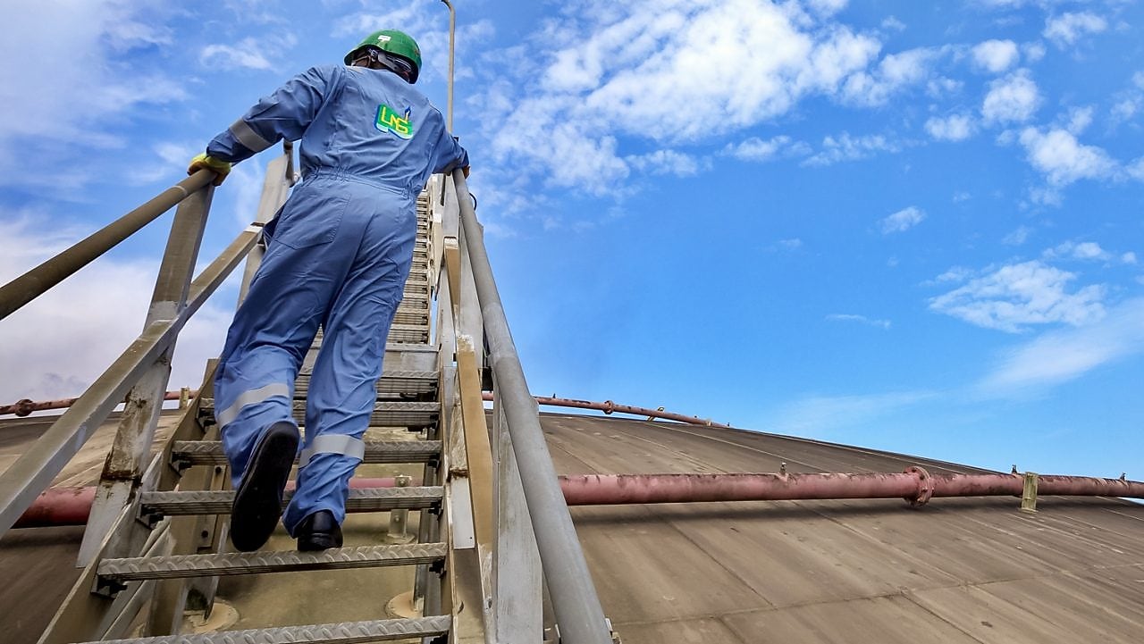 Operator works on site