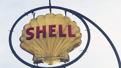 Shell Pecten hanging signage