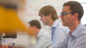 Shell Shipping and Trading staff at work in an office on The Strand, London
