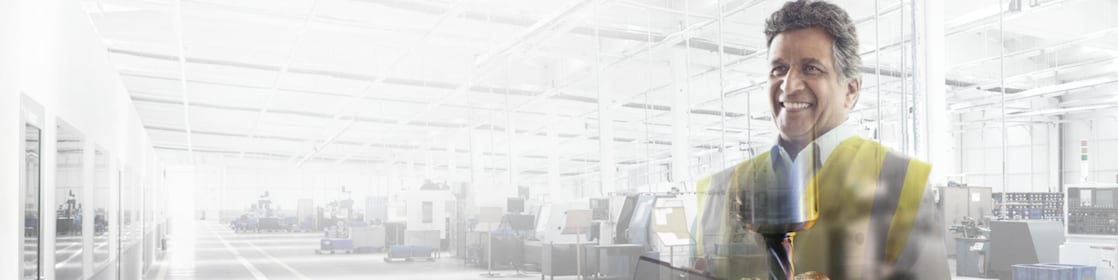 shell worker looking outside transparent glass