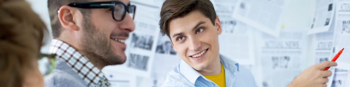 A man giving business presentation