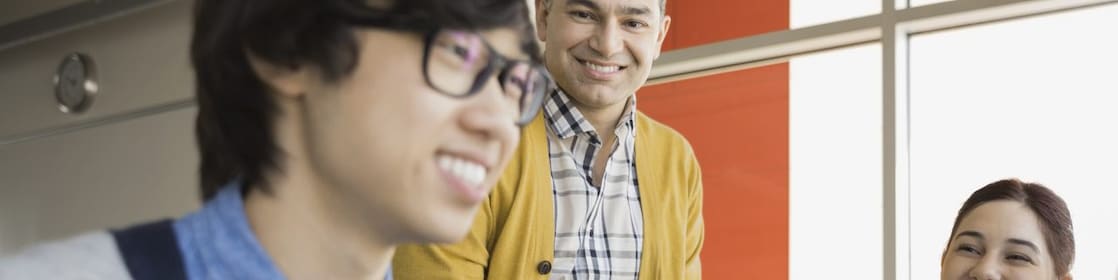 Students and teacher in computer lab