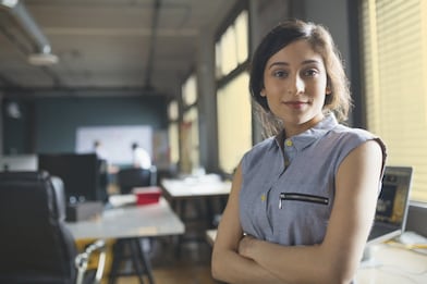 Portrait of confident businesswoman in office