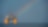 A Shell offshore rig with a rainbow in the background.
