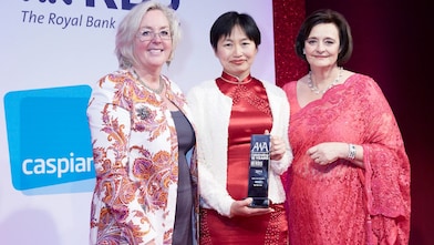 Three women’s are standing at RBS award function.