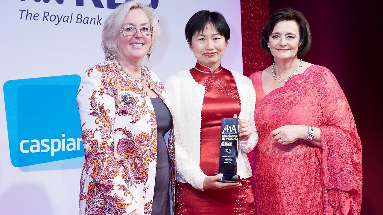 Three women’s are standing at RBS award function.