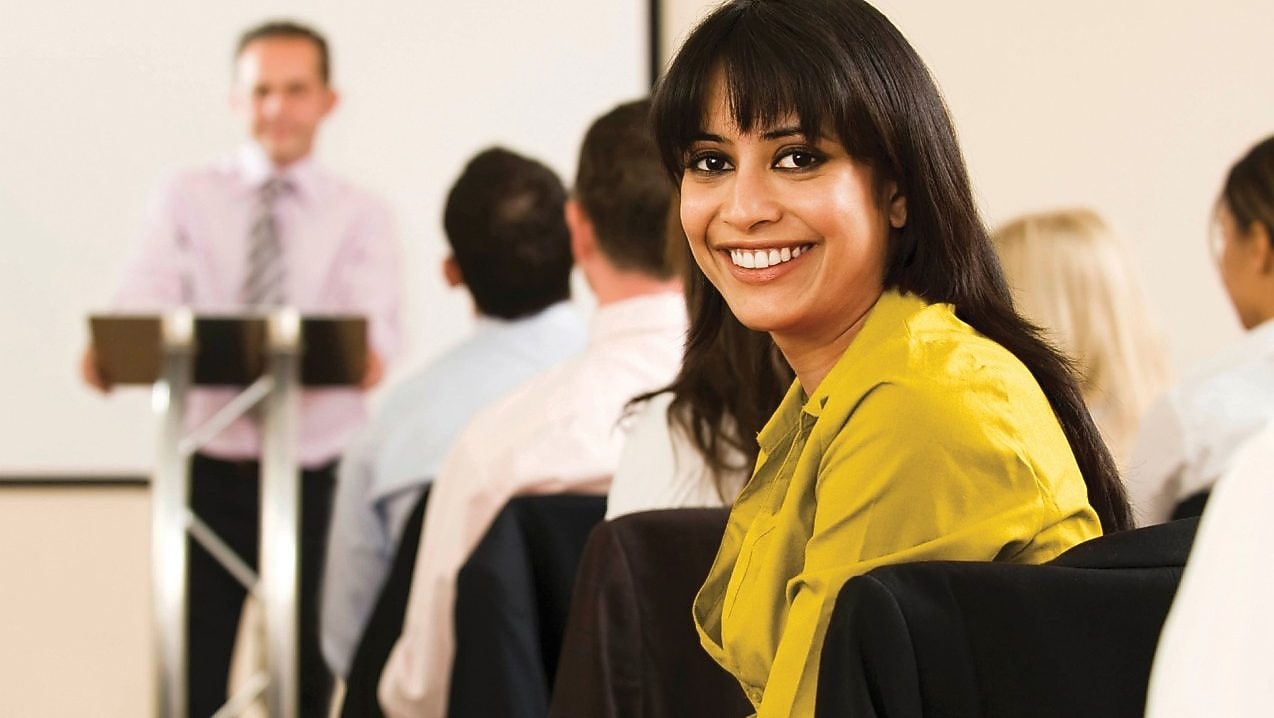 female employee in conference