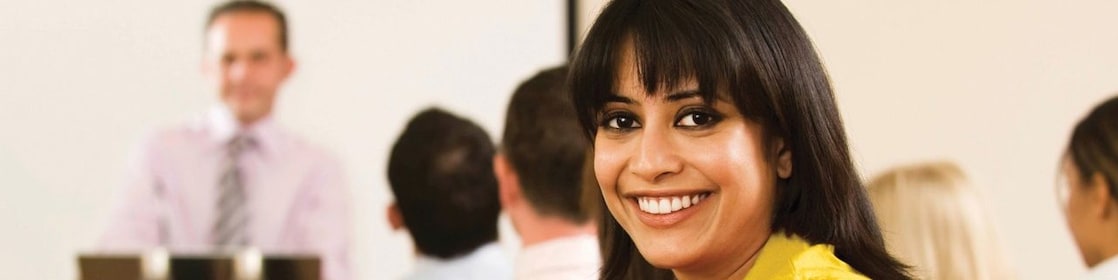 female employee in conference