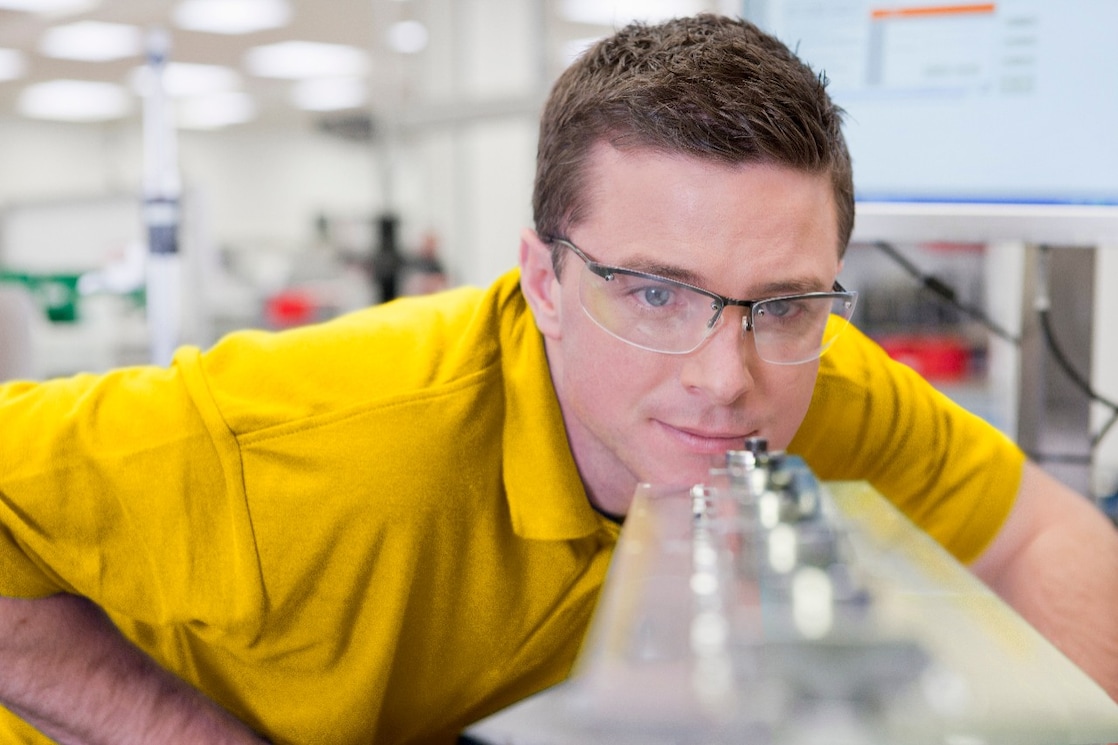 Man looking a instrument in the laboratory