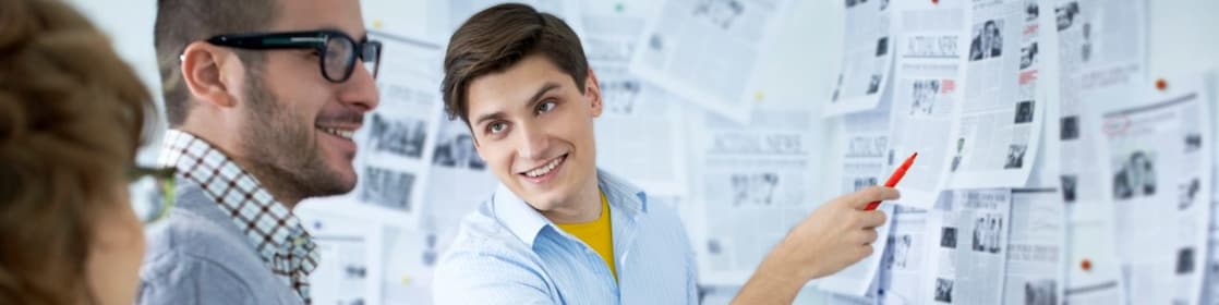 A man giving business presentation