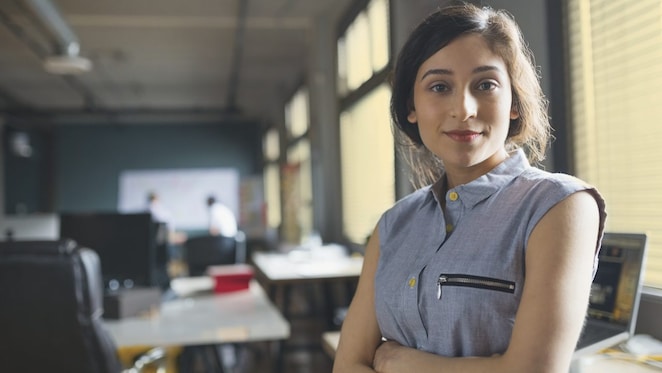 Portrait of confident businesswoman in office
