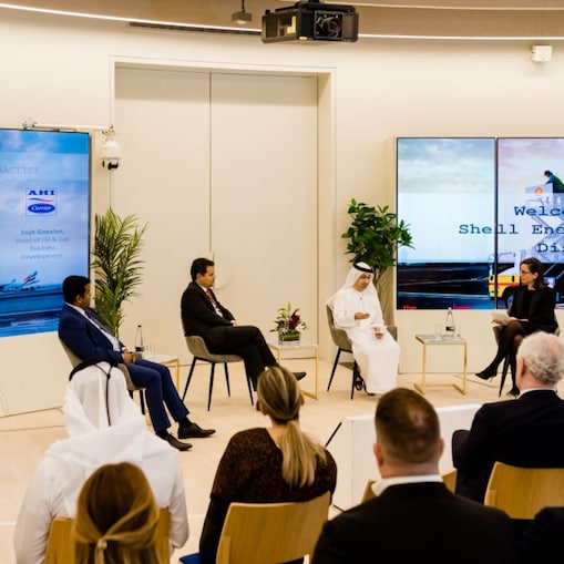 From left: Sujit Gopalan - Head of Oil & Gas Business Development, AHI Carrier; Ali Al-Janabi - Country Chairman of Shell Group of Companies, UAE & Iraq; Ali Al Hashemi - Director of Science & Technology Policies & Programs, UAE Ministry of Industry & Advanced Technology; Neslihan Aydagul - Managing Director, The Business Year.