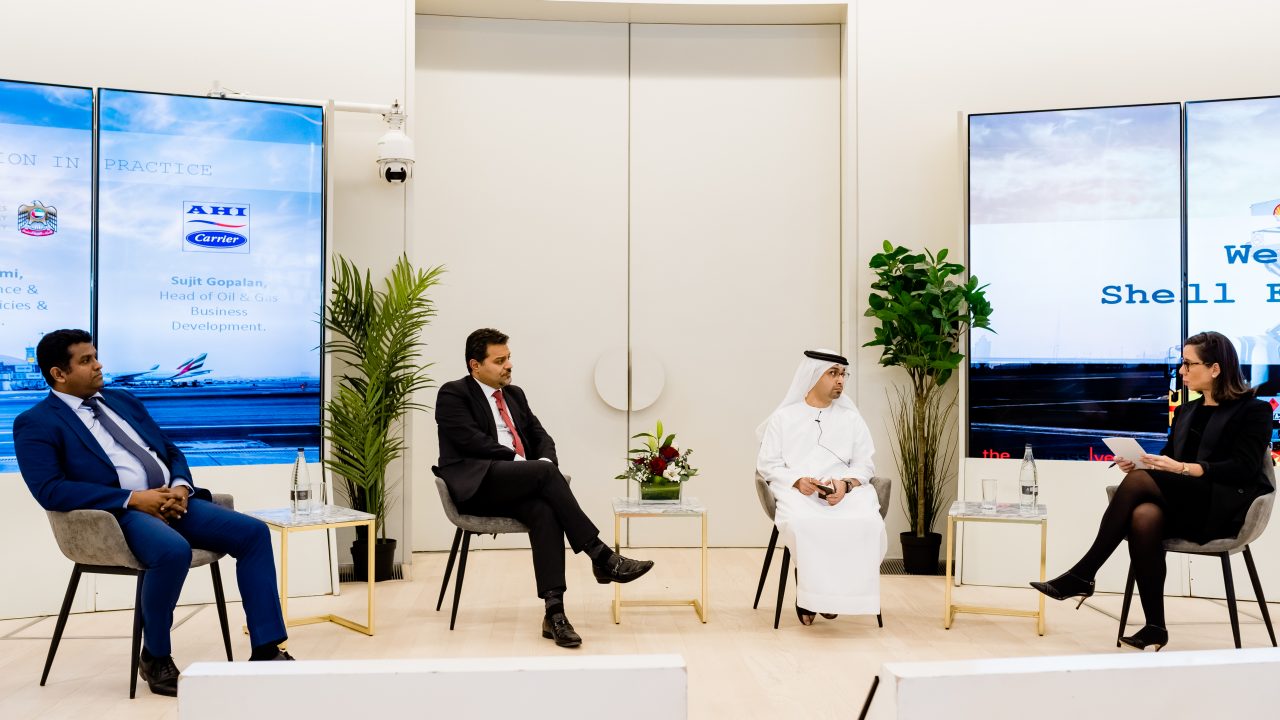 From left: Sujit Gopalan - Head of Oil & Gas Business Development, AHI Carrier; Ali Al-Janabi - Country Chairman of Shell Group of Companies, UAE & Iraq; Ali Al Hashemi - Director of Science & Technology Policies & Programs, UAE Ministry of Industry & Advanced Technology; Neslihan Aydagul - Managing Director, The Business Year.