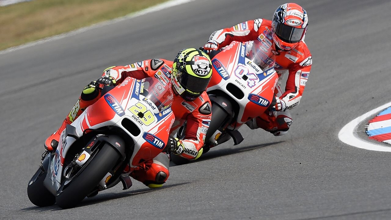 ATC two superbikes racing on a track