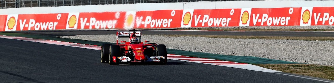 Ferrari Formula 1 driver Kimi Raikkonen racing his Ferrari SF15-T car